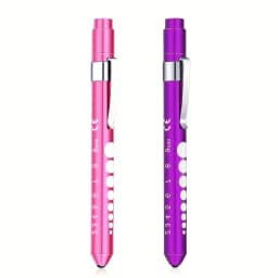 2/4 Pcs LED Pen Lights For Nurses Reusable Student Doctor Daily Use Portable Flashlight With Pupil Size Markers With Pocket Clip