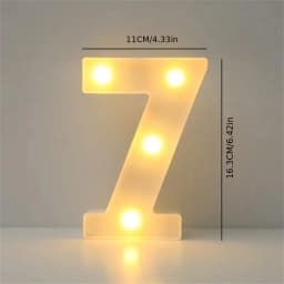 1PC 16cm LED Letter Light, Luminous Letter and Number Night Light, Suitable for Home, Bar, Wedding, Birthday Party Decoration