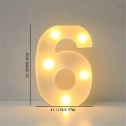 1PC 16cm LED Letter Light, Luminous Letter and Number Night Light, Suitable for Home, Bar, Wedding, Birthday Party Decoration