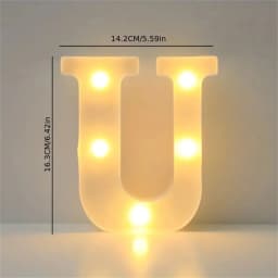 1PC 16cm LED Letter Light, Luminous Letter and Number Night Light, Suitable for Home, Bar, Wedding, Birthday Party Decoration