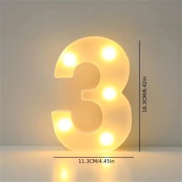1PC 16cm LED Letter Light, Luminous Letter and Number Night Light, Suitable for Home, Bar, Wedding, Birthday Party Decoration