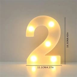 1PC 16cm LED Letter Light, Luminous Letter and Number Night Light, Suitable for Home, Bar, Wedding, Birthday Party Decoration