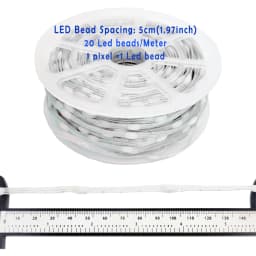 5V WS2812 WS2811 Programmable LED Strip – RGBIC Dream Color Individually Addressable Fairy Lights, 3-Wire Cable, Pixel Lighting