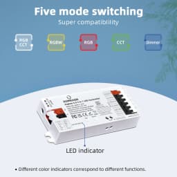 DOMRAEM 20A ZIGBEE3.0 LED Strip Controller DIMMER RGB RGBWCCT 5 in 1 Compatible with HU*E SmartThings Echo plus (No Tuya) Alexa