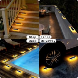 Solar Deck Lights IP68 Waterproof Outdoor Auto On/Off Lighting for Steps Docks Driveways Patios Fences - Solar Powered Lighting