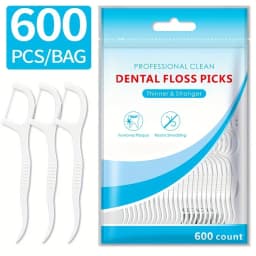 600PCS Floss Family Pack Ultra-fine Toothpick Disposable Flat Floss Portable Portable Flossing Double Head Use Oral Hygiene