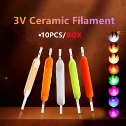 10PCS/BOX 3V COB LED Ceramics Filament Edison Bulb Incandescent Light Diodes Accessories Multicolour Holiday Lighting Decoration