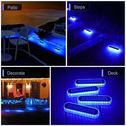 Solar LED Outdoor Deck Lights IP68 Waterproof Garden Step Lighting Auto On/Off Stairs Patio Pathway Yard Fence Wall Lamp