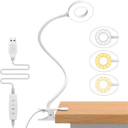 White Pink Black Desk Lamps LED Book Light USB Reading Light Daylight Portable Flexible Easy Clip Night Reading Lamp