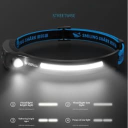 SMILING SHARK COB Headlamp Powerful Induction LED Sensor Head Torch USB Charging Battery Flashlight for Fishing Outdoor Riding