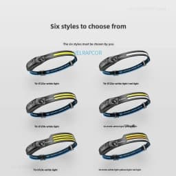 SMILING SHARK COB Headlamp Powerful Induction LED Sensor Head Torch USB Charging Battery Flashlight for Fishing Outdoor Riding