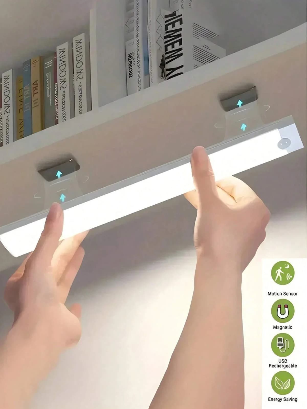 LED Motion Sensor Light Wireless LED Night Light Type C Rechargeable Light Cabinet Wardrobe Lamp Staircase Backlight For Kitchen