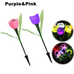 Solar Tulip Flower Lights Outdoor LED Waterproof Garden Stake Lawn Decor Yard Party Decoration Warm White Solar Outdoor Light