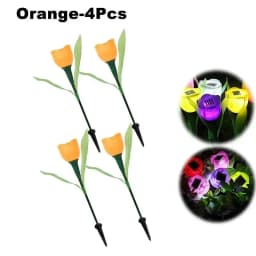 Solar Tulip Flower Lights Outdoor LED Waterproof Garden Stake Lawn Decor Yard Party Decoration Warm White Solar Outdoor Light