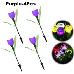 Solar Tulip Flower Lights Outdoor LED Waterproof Garden Stake Lawn Decor Yard Party Decoration Warm White Solar Outdoor Light