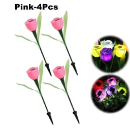Solar Tulip Flower Lights Outdoor LED Waterproof Garden Stake Lawn Decor Yard Party Decoration Warm White Solar Outdoor Light