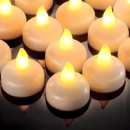 12/24Pcs Flameless LED Floating Candles Waterproof Flameless Tea Lights Flickering Lighting for Pool Bathtub Bath Wedding Decor