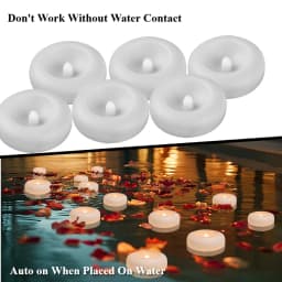12/24Pcs Flameless LED Floating Candles Waterproof Flameless Tea Lights Flickering Lighting for Pool Bathtub Bath Wedding Decor