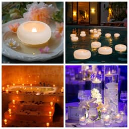 12/24Pcs Flameless LED Floating Candles Waterproof Flameless Tea Lights Flickering Lighting for Pool Bathtub Bath Wedding Decor
