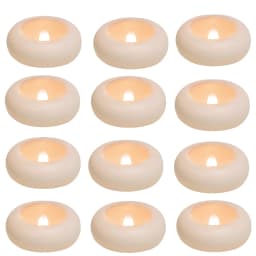 12/24Pcs Flameless LED Floating Candles Waterproof Flameless Tea Lights Flickering Lighting for Pool Bathtub Bath Wedding Decor