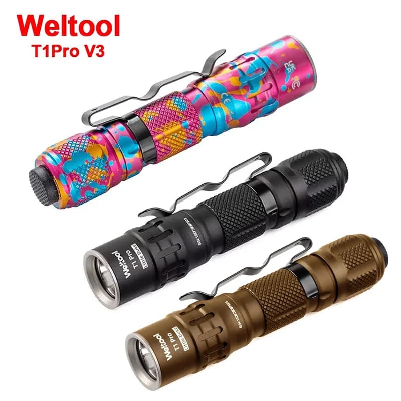 Weltool T1Pro V3 Candy AA/14500 EDC Rechargeable Flashlight LED Mini Flashlights Camping Portable Torch Light фона