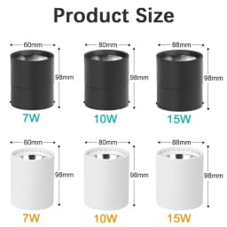 LED Downlights 3 Color Change Room Decor Fixture Foldable Spotlight Indoor Ceiling Lamp for Bedroom Living Room Kitchen Led Spot