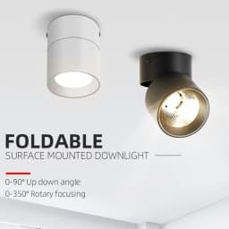 LED Downlights 3 Color Change Room Decor Fixture Foldable Spotlight Indoor Ceiling Lamp for Bedroom Living Room Kitchen Led Spot