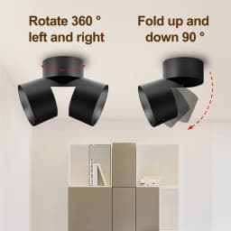 LED Downlights 3 Color Change Room Decor Fixture Foldable Spotlight Indoor Ceiling Lamp for Bedroom Living Room Kitchen Led Spot