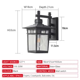 LED Outdoor Waterproof Wall Lamp Iron Painted Garden Balcony Corridor Wall Lamp Minimalist Decorative Wall Lamp AC110-220V