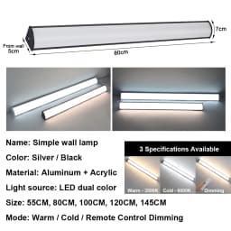 Outdoor LED Wall Lamp Waterproof IP65 Dimming Remote Control LED Long Wall Lights Garden Villa Porch Sconce Light 110V 220V