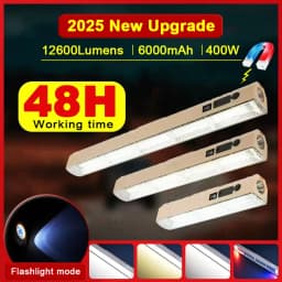 Rechargeable USB Magnetic Camping Light Bar LED Work Lamp with Hook for Car Repair Outdoor Red-Blue Strobe Lighting And Camping