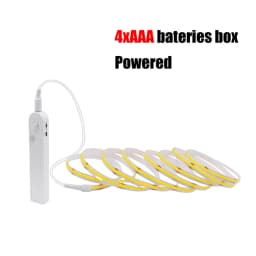 Motion Sensor 5V Led COB Light Strip Battery Usb Powered Auto ON/OFF Liner Lighting Diode for Cabinet Wardrobe Kitchen Staircase