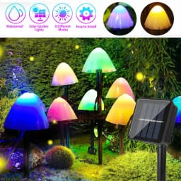 10 LED Solar Mushroom Lights Outdoor Waterproof Decorative Street Lights for Lawn Garden Patio Christmas Holiday Decoration