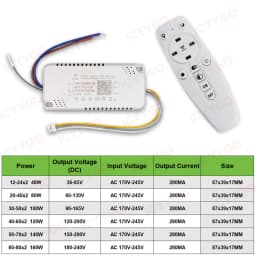 LED Driver 48W 80W 100W 120W 140W 160W APP Control 2.4G Long Distance Smart LED Transformer For Ceiling Lamp Power Supply