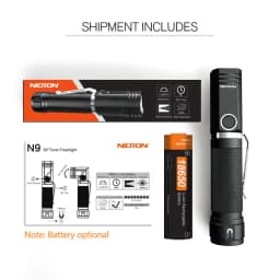 NICRON N9 LED Flashlight Tactical 90 Degree Twist 1000LM High Lumens Waterproof IP65 Magnet Mini Torch Light Outdoor