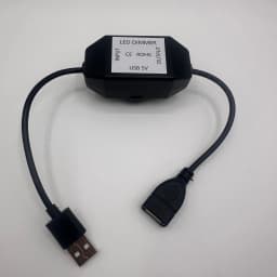 LED Knob Dimmer Switch 5V DC USB Female to Male Extension Cord with Rotary ON OFF Controller White Black for LED Strips Lights