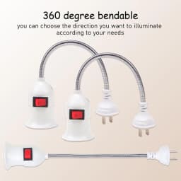 E27 Lamp Base Flexible Bend Mobile Test Light Socket Light Adapter Plug Switch EU US UK Plug Lamp Holder For LED Table Lamp Led