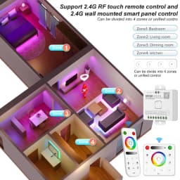 SP530E All In One LED Controller Wifi Alexa Google Home BT 5CH PWM SPI Pixels LED Strip Light WS2811 WS2812B SK6812 FCOB 5V-24V