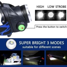 Powerful LED Headlamp 18650 Battery USB Rechargeable Headlight Zoomable Waterproof Head Flashlight for Camping Fishing Outdoor