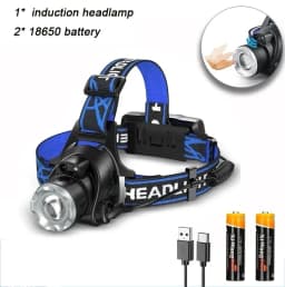 Powerful LED Headlamp 18650 Battery USB Rechargeable Headlight Zoomable Waterproof Head Flashlight for Camping Fishing Outdoor