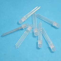 10Pcs Min F5 5mm Round 4pin Diffused Light Bead RGB Tri-Color Common Cathode Red Green Blue Emitting Diodes Bulb Bright LED Lamp