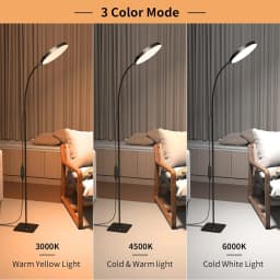 LED Floor Lamp Changeable Reading Lamp with Flexible Gooseneck Dimmable Table or Floor Standing Task Light for Indoor Room