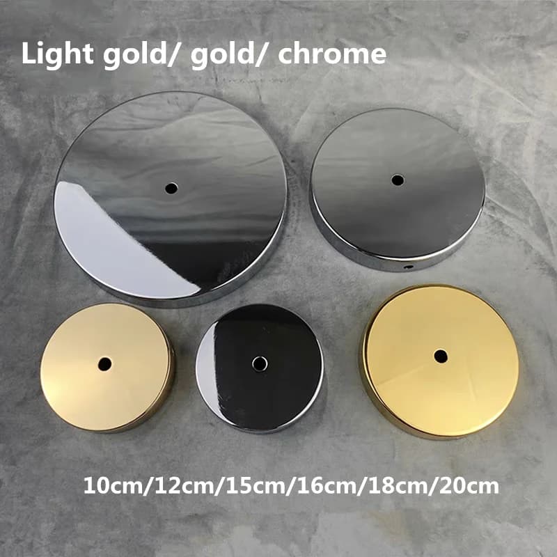 Table Lamp Base Floor Light Foot Plate Gold Chrome Thickened Circular Folded Edge Plate Lamp Accessories