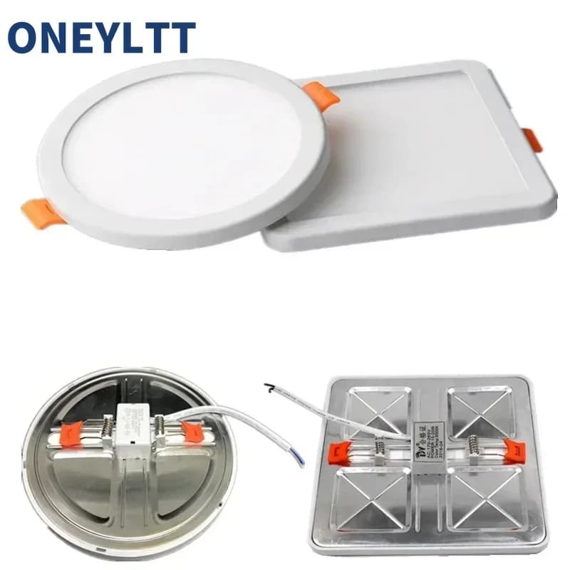 LED Panel Lights Ultra Thin Ceiling Downlight 50mm to 200mm Cut Hole Adjustable Panel Light AC85-265V Indoor Lighting Lamp