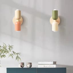 Nordic Colorful LED Wall Lamps Modern Minimalist Cream Double Head Lights For Living Room Bedroom Bedside Indoor Decor Fixtures