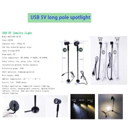 USB 5V Mini Led Spotlight Rotatable Angle 1W 3W Surface Mounted for Cabinet Showcase Terrarium Jewelry Lamp Ceiling Spot Lights
