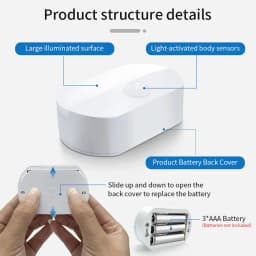 Human Infrared Sensing LED Night Light Battery Powered Motion Sensor Lamp Stick on Hallway Stair Closet Cabinet Bedroom Bathroom