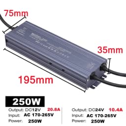 Lighting Transformer Waterproof Power Supply IP67 IP68 AC220V To DC 12V 24V LED Driver 100W 200W 300W 400W 500W Outdoor Adapter