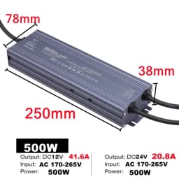 Lighting Transformer Waterproof Power Supply IP67 IP68 AC220V To DC 12V 24V LED Driver 100W 200W 300W 400W 500W Outdoor Adapter