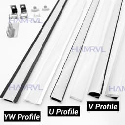 2-30 Pieces/Pack LED Aluminum Profile 0.5m/Piece U/V Shape Suitable For 8-12mm LED Light Strip Housing Channel Decor Materials